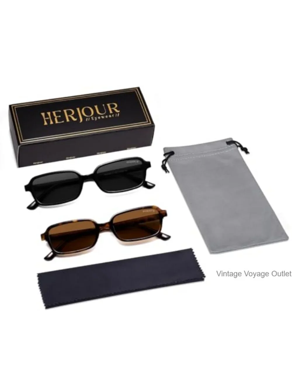 Polarized Rectangle Sunglasses 99% UV Protection Ultra Light